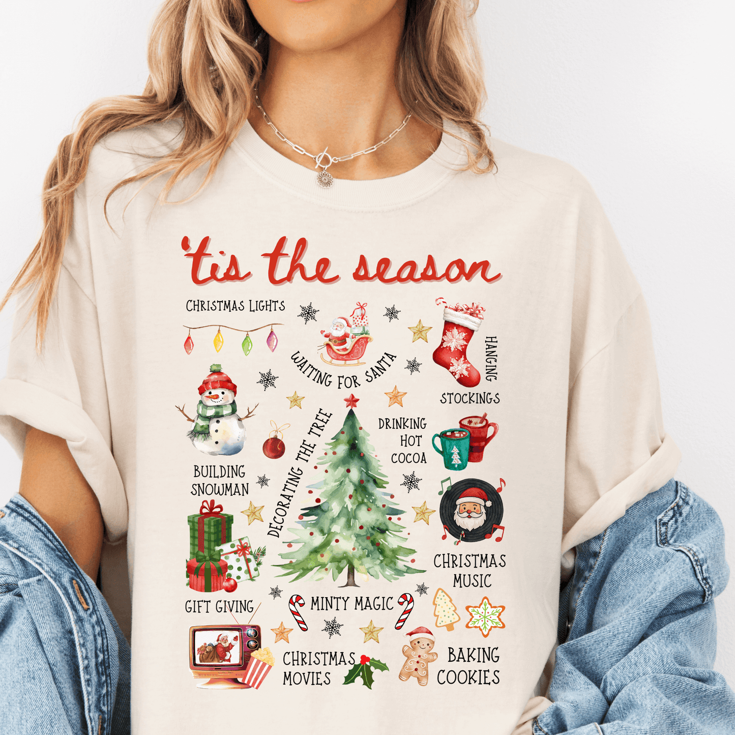 Tis the Season Holiday Activities Shirt – Comfort Colors Christmas Tee