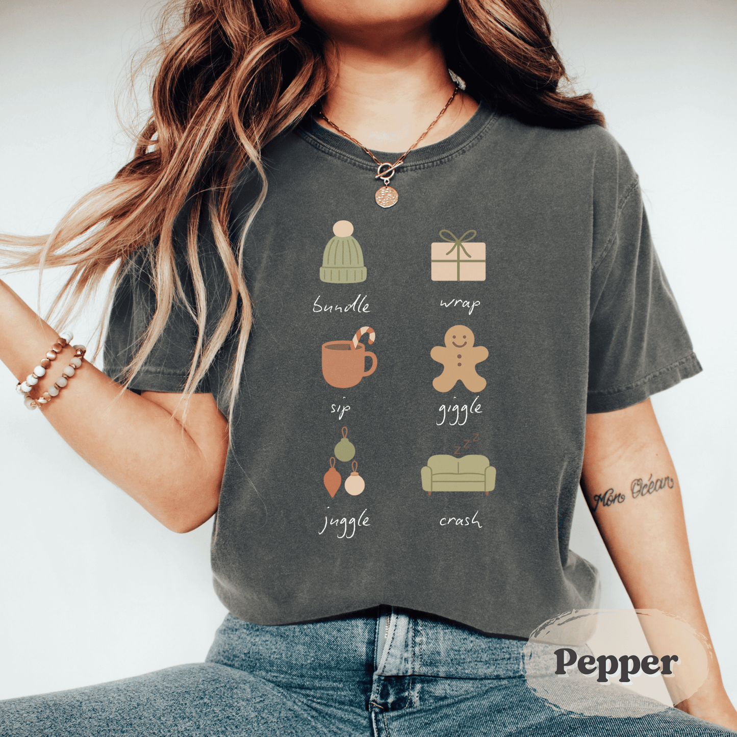Christmas Holiday Graphic Tee – Comfort Colors Shirt for Women