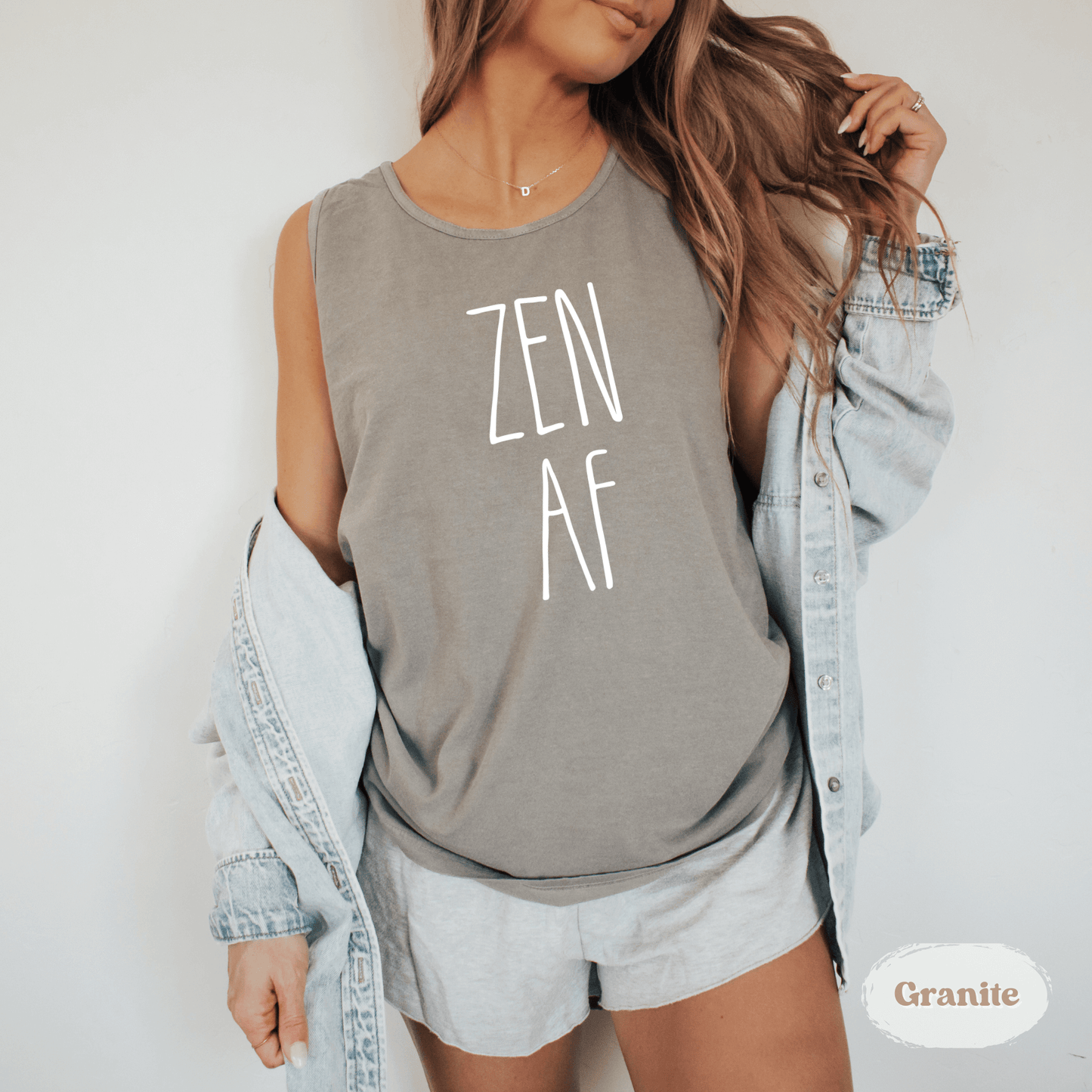 Zen AF Tank Top – Funny Yoga Workout Shirt for Mindful Women