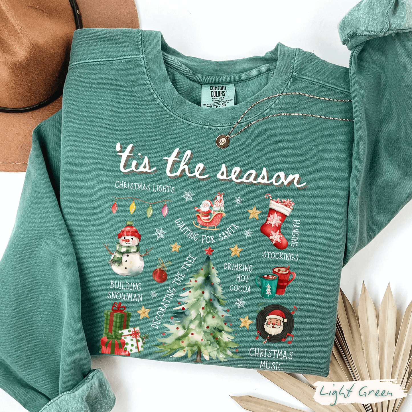 Tis The Season Christmas Comfort Colors Sweatshirt – Holiday Graphic Crewneck