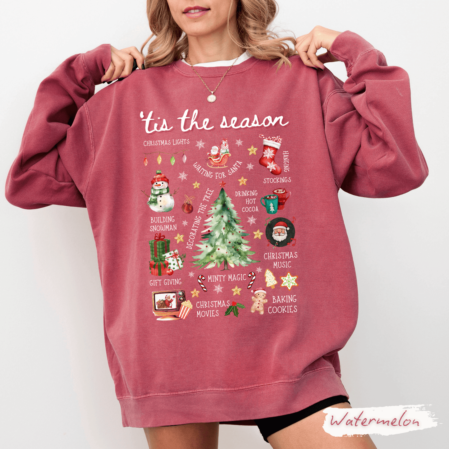 Tis The Season Christmas Comfort Colors Sweatshirt – Holiday Graphic Crewneck