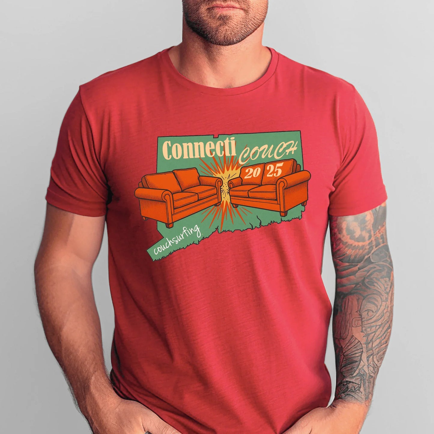 Connecticouch 2025 Shirt – Couchsurfing Connecticut Event Tee - Zazations