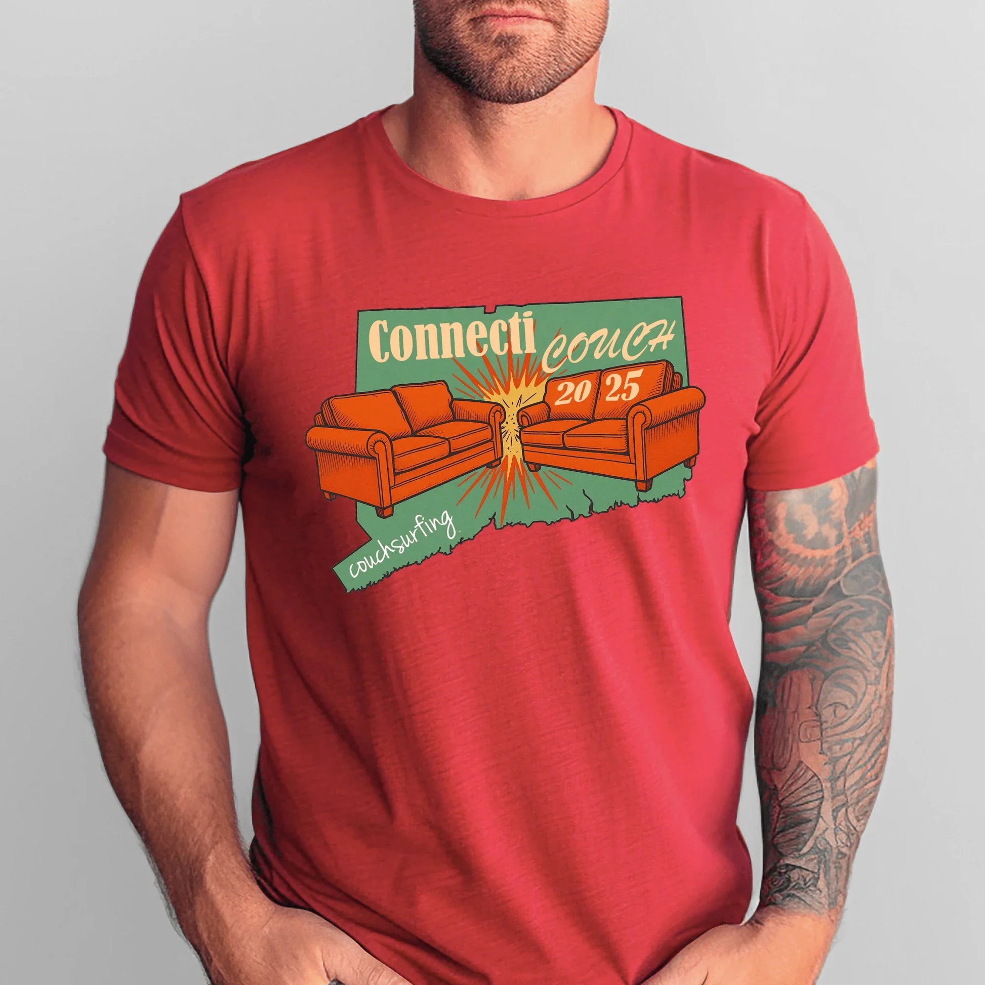 Connecticouch 2025 Shirt – Couchsurfing Connecticut Event Tee - Zazations