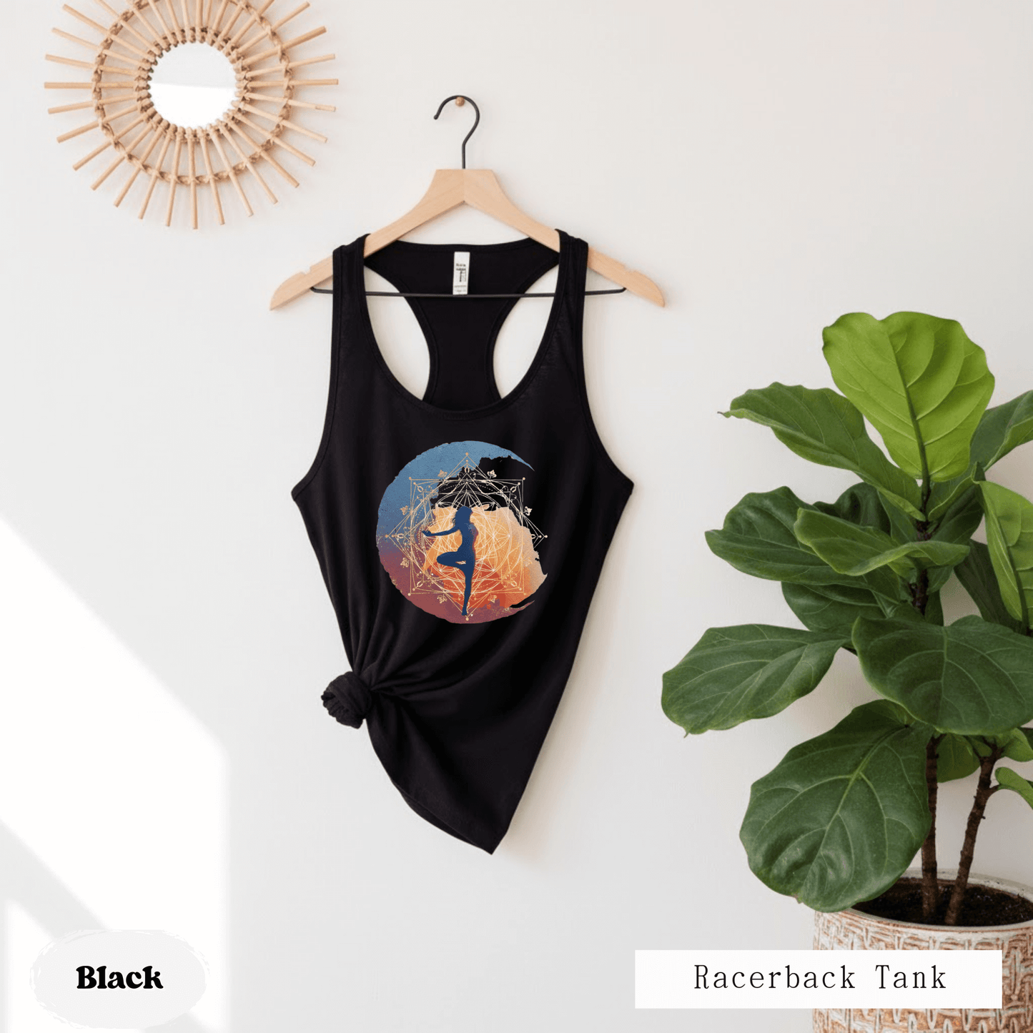 Boho Moon Yoga Tank Top – Sacred Geometry Design