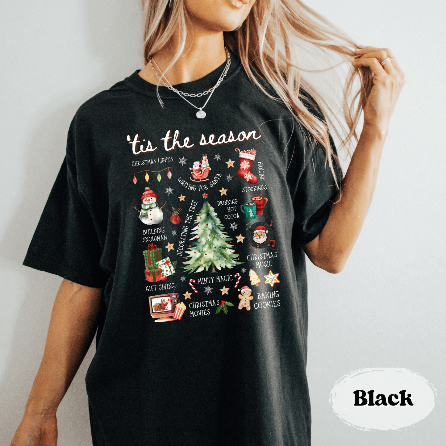 Tis the Season Holiday Activities Shirt – Comfort Colors Christmas Tee