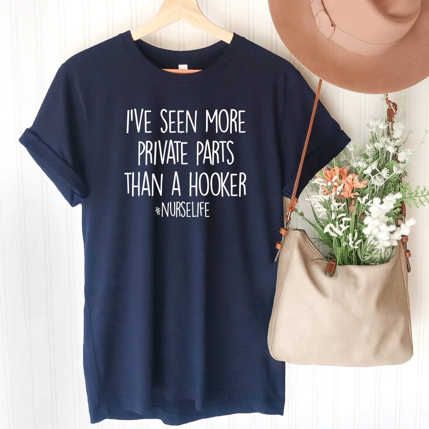 Funny Nurse Shirt – I've Seen More Private Parts Than a Hooker Bella+Canvas Tee - Zazations