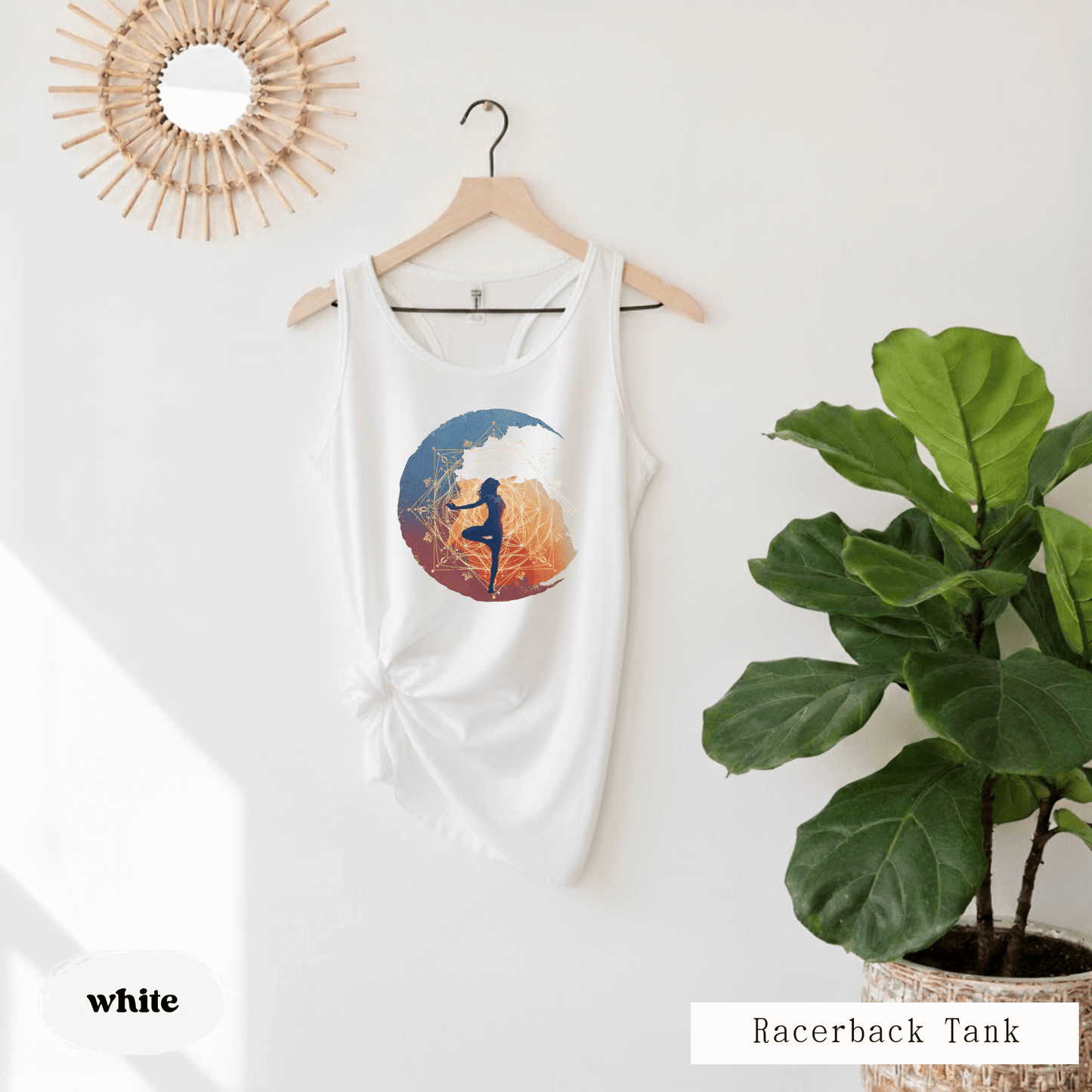 Boho Moon Yoga Tank Top – Sacred Geometry Design