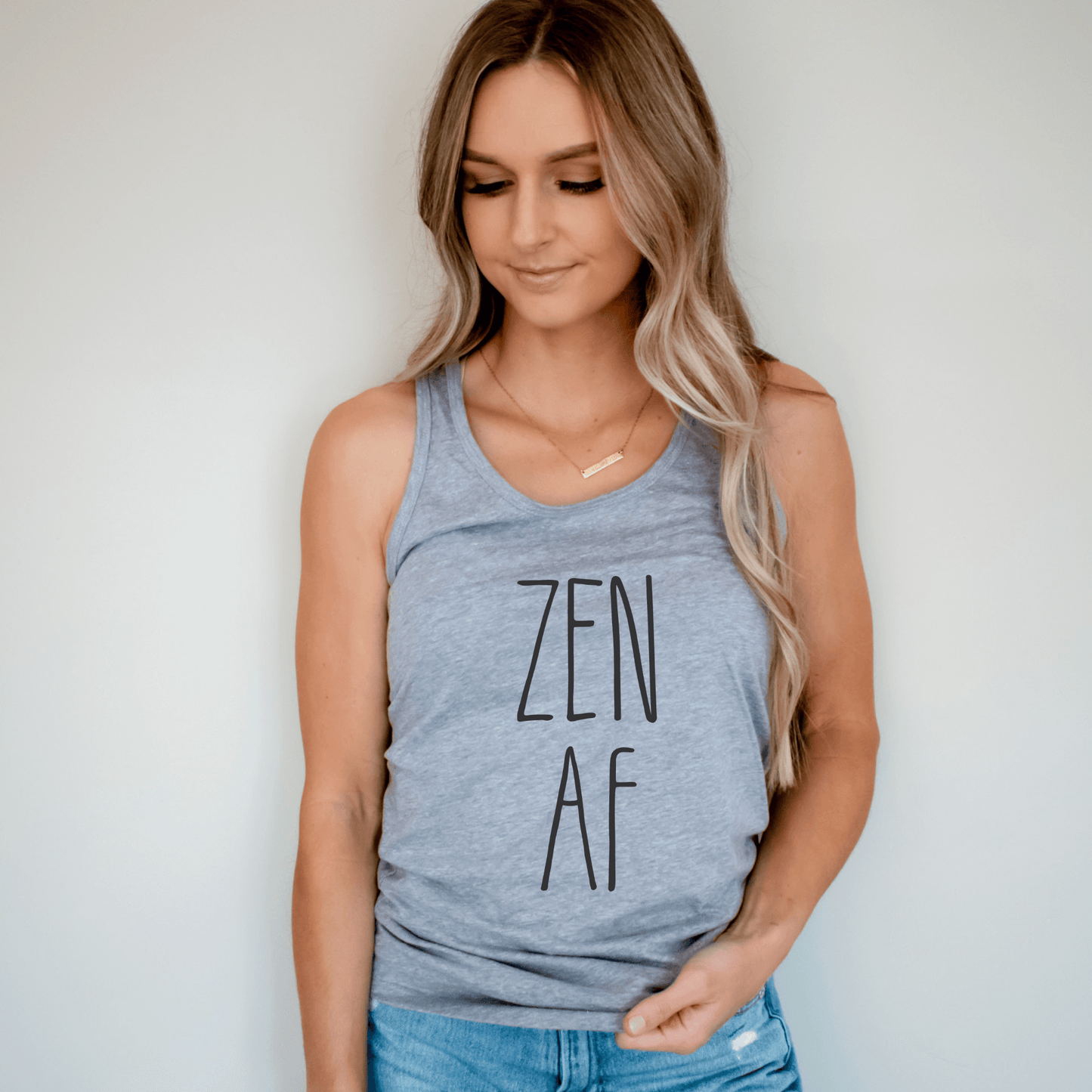 Zen AF Tank Top – Funny Yoga Workout Shirt for Mindful Women