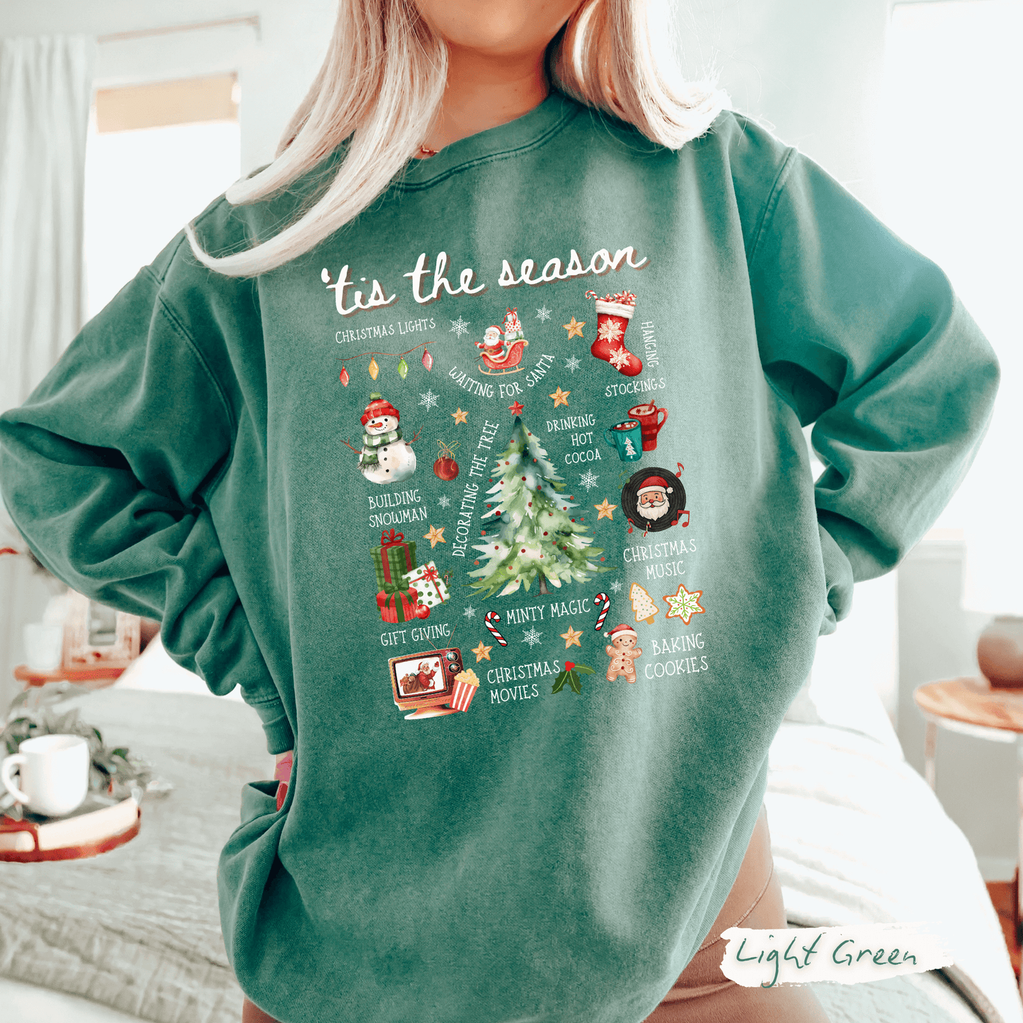 Tis The Season Christmas Comfort Colors Sweatshirt – Holiday Graphic Crewneck