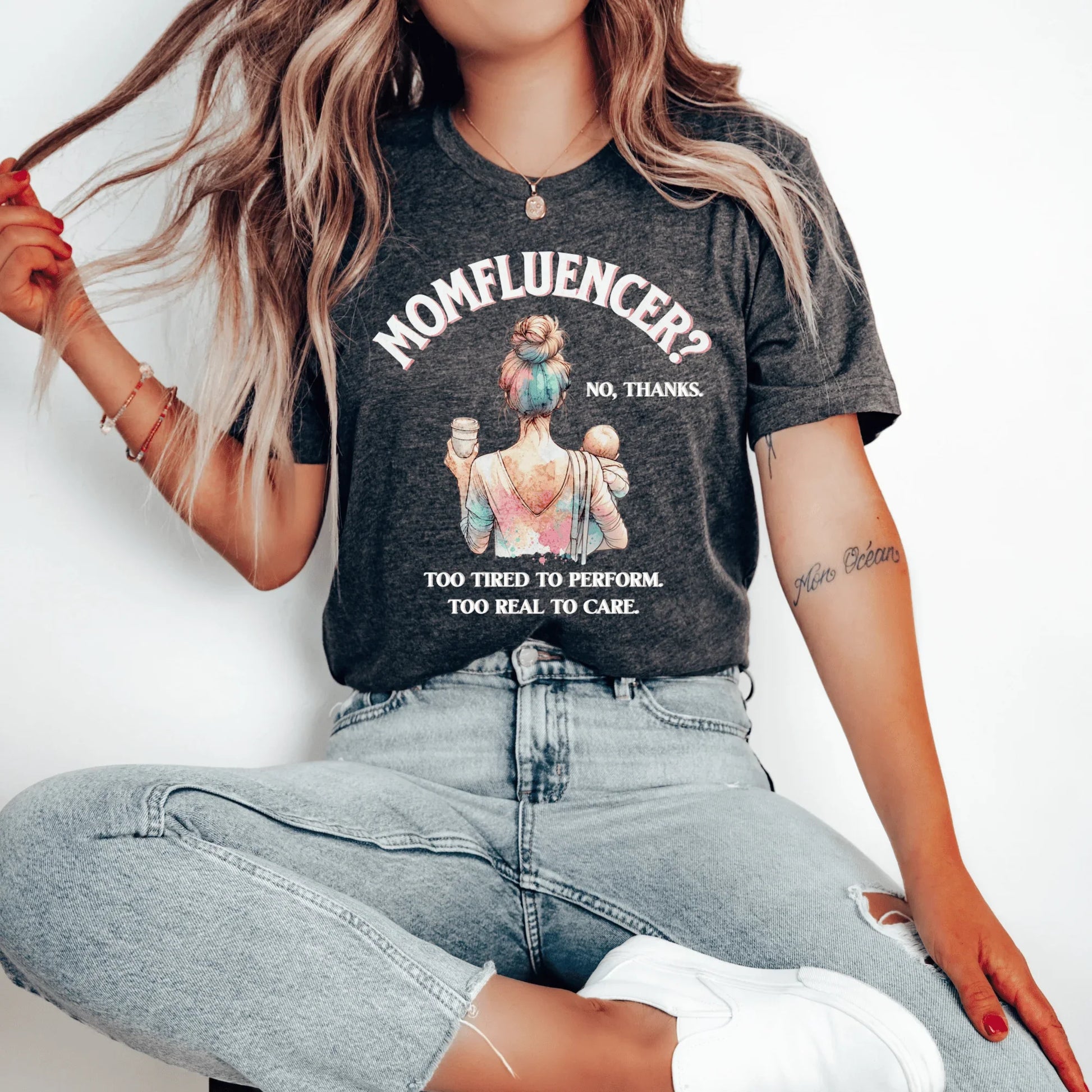 Momfluencer? No Thanks Shirt – Funny Bella Canvas Mom Tee - Zazations