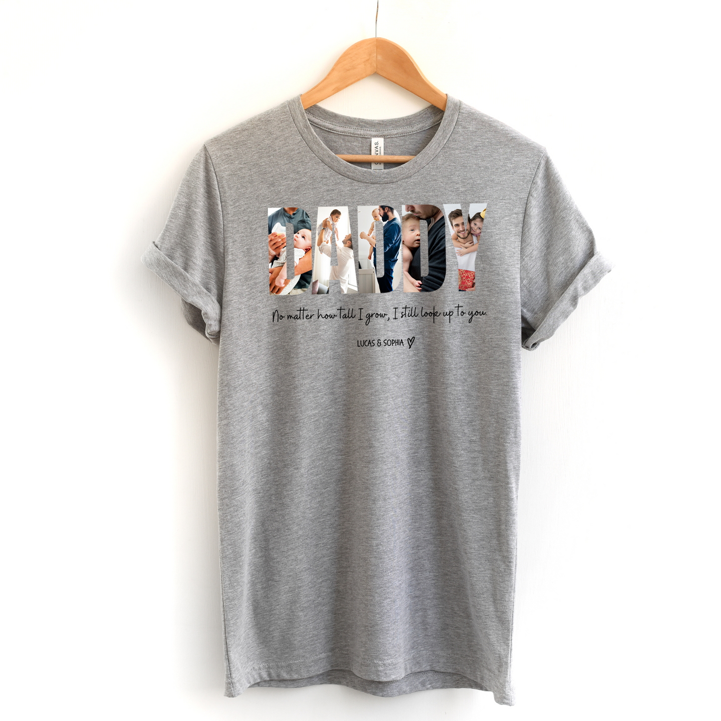 DADDY Photo Shirt – Custom Father's Day Shirt with Kid Photos & Names
