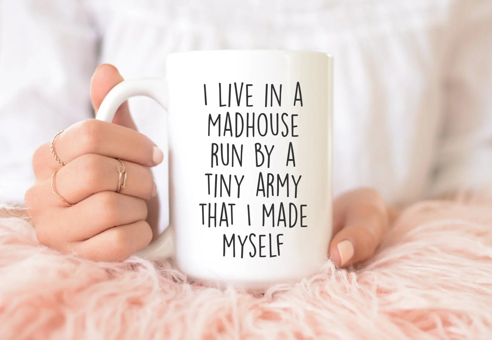 I Live in a Madhouse Mug – Funny Mom Gift | Strong Coffee Mug for Parents - Zazations