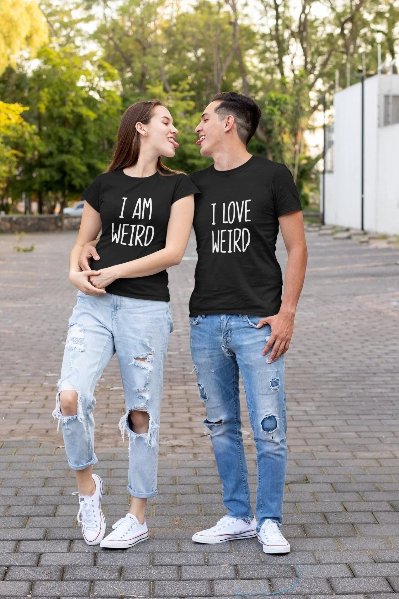 I Am Weird / I Love Weird Matching T-Shirts – Funny Couple Tees - Zazations