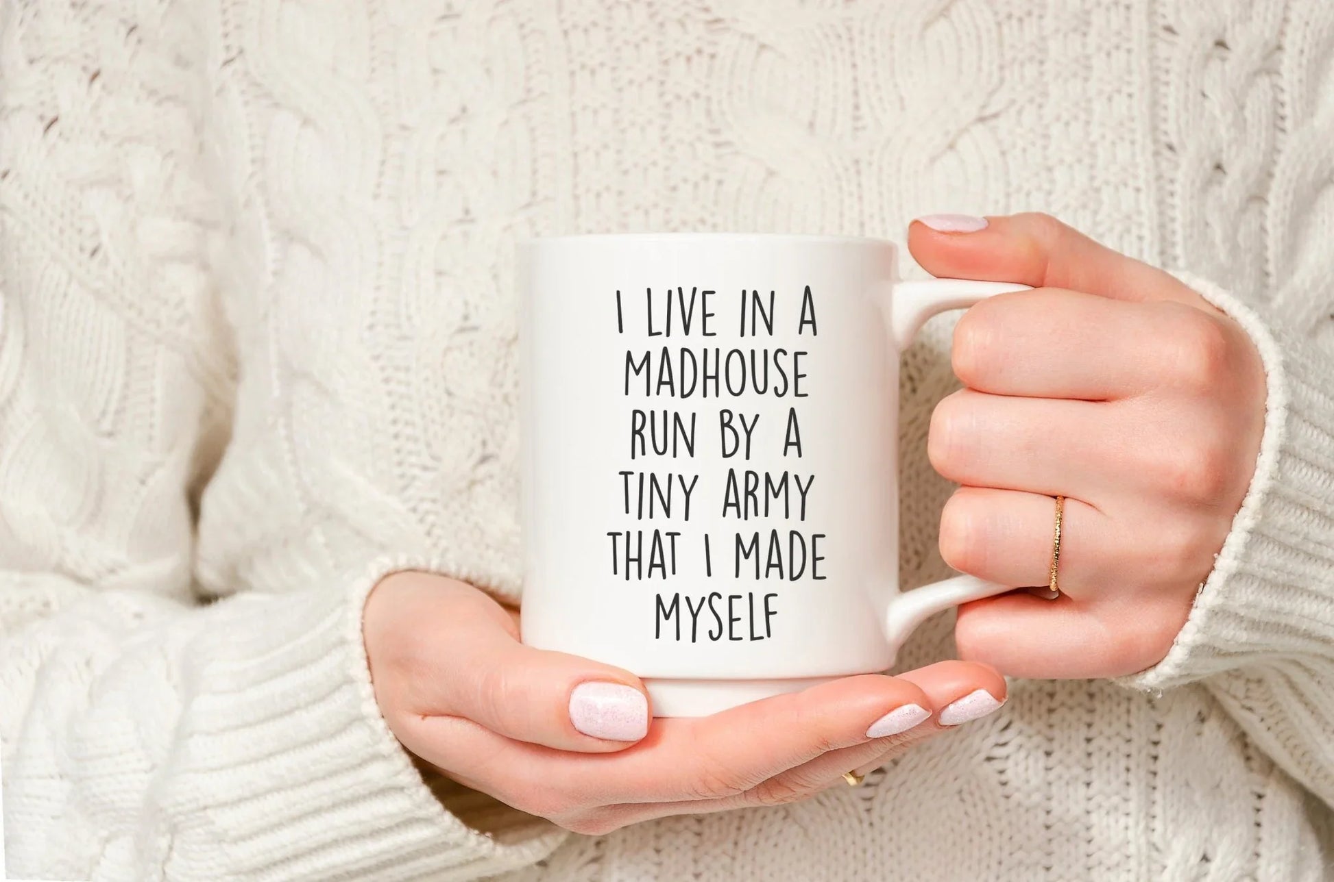 I Live in a Madhouse Mug – Funny Mom Gift | Strong Coffee Mug for Parents - Zazations