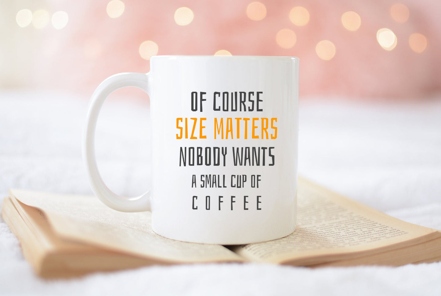 Por supuesto que el tamaño importa: divertida taza de cerámica para café.