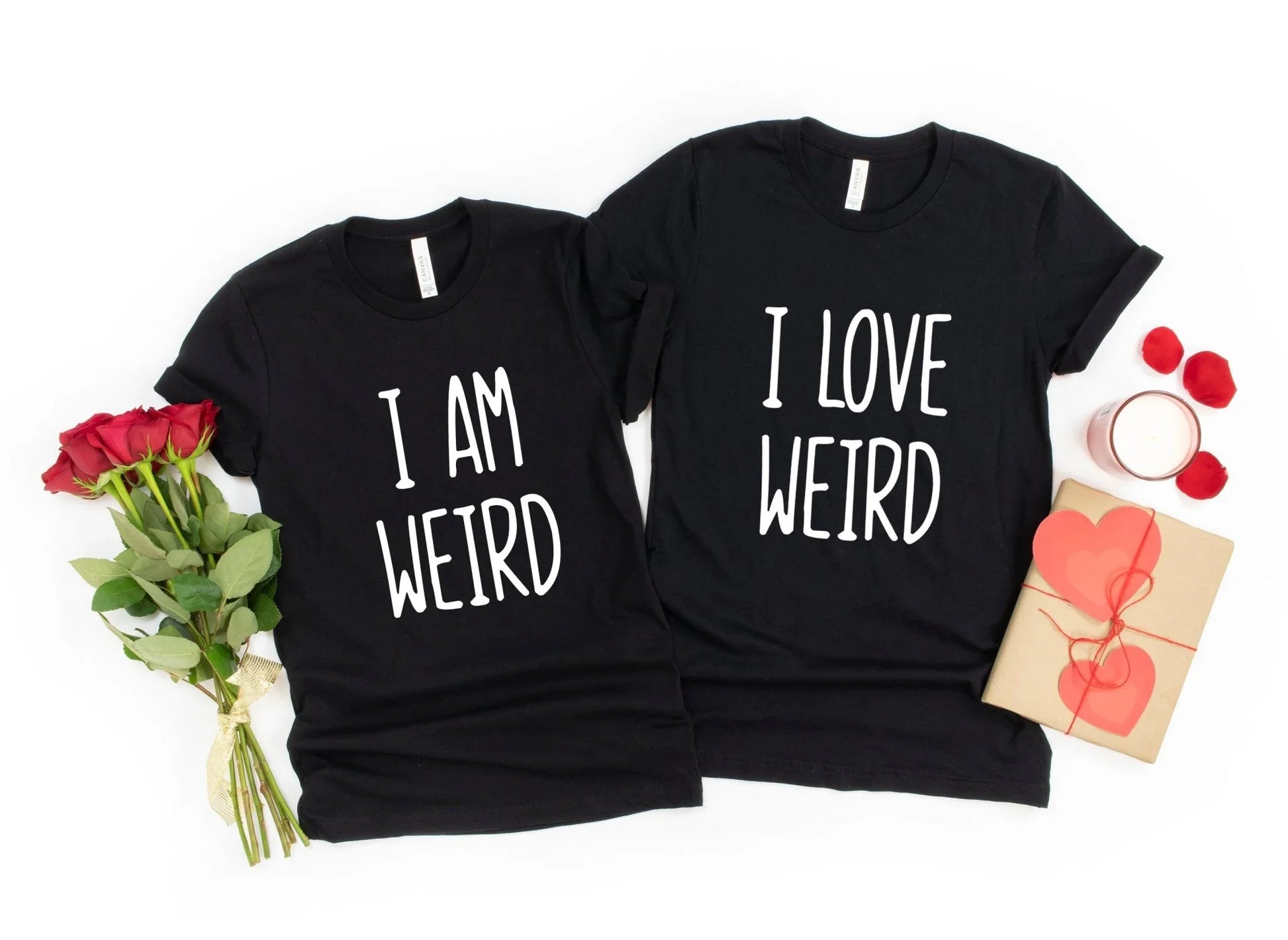 I Am Weird / I Love Weird Matching T-Shirts – Funny Couple Tees - Zazations