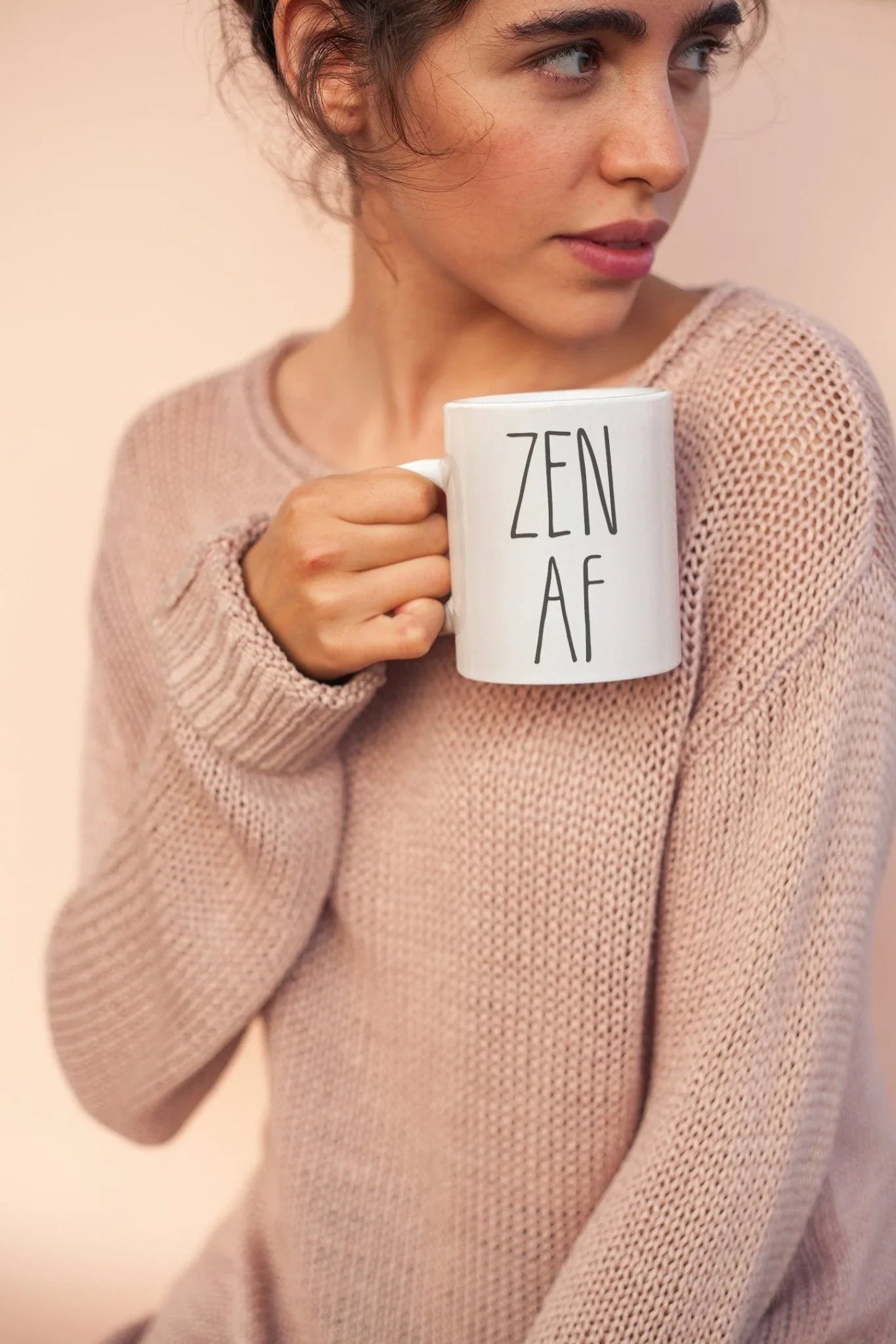 Zen AF Funny Yoga Mug for Chill Moms, Mindfulness, and Coffee Lovers - Zazations