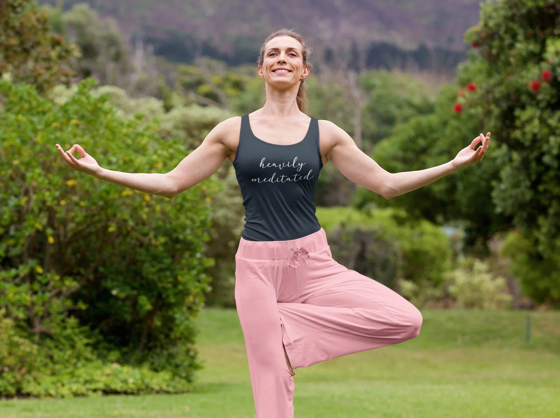 Heavily Meditated Tank Top – Funny Yoga & Meditation Shirt for Women - Zazations