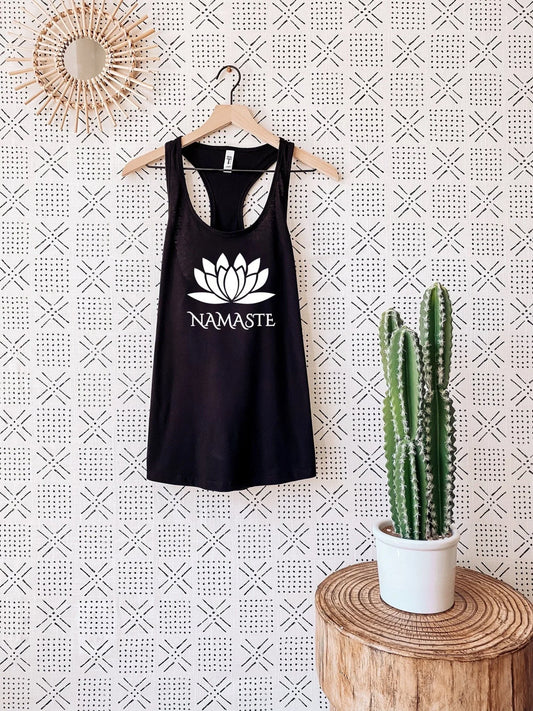 Namaste Lotus Tank Top – Funny Yoga Shirt for Women - Zazations
