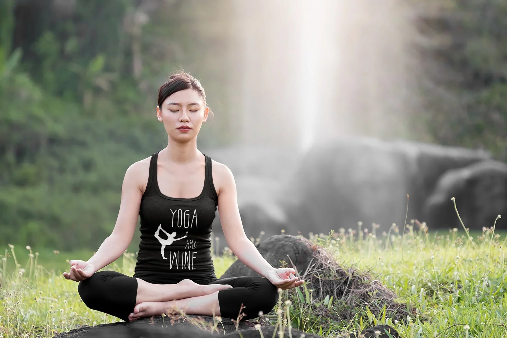 Yoga and Wine Tank Top – Funny Yoga Workout Shirt - Zazations