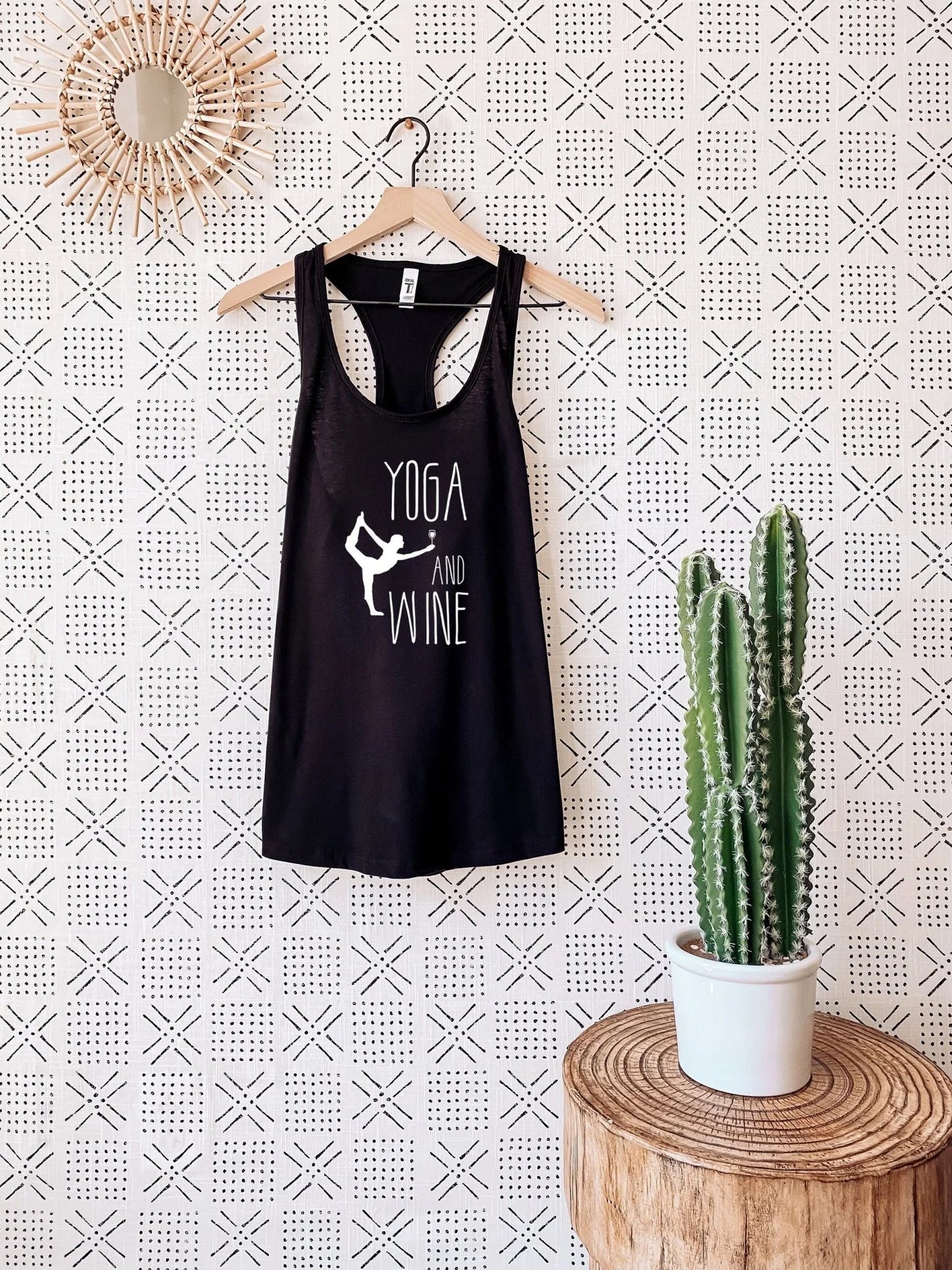 Yoga and Wine Tank Top – Funny Yoga Workout Shirt - Zazations