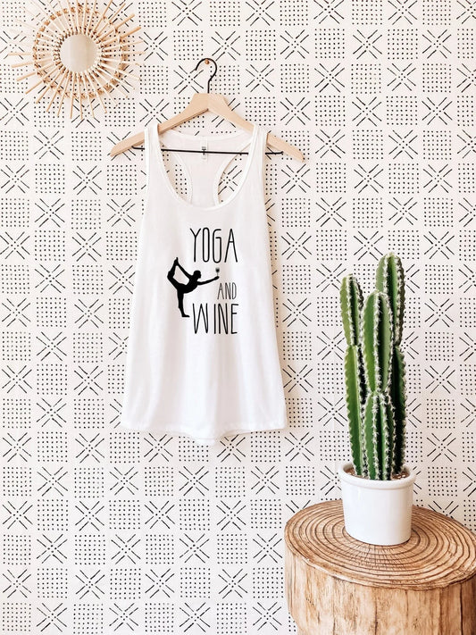 Yoga and Wine Tank Top – Funny Yoga Workout Shirt - Zazations
