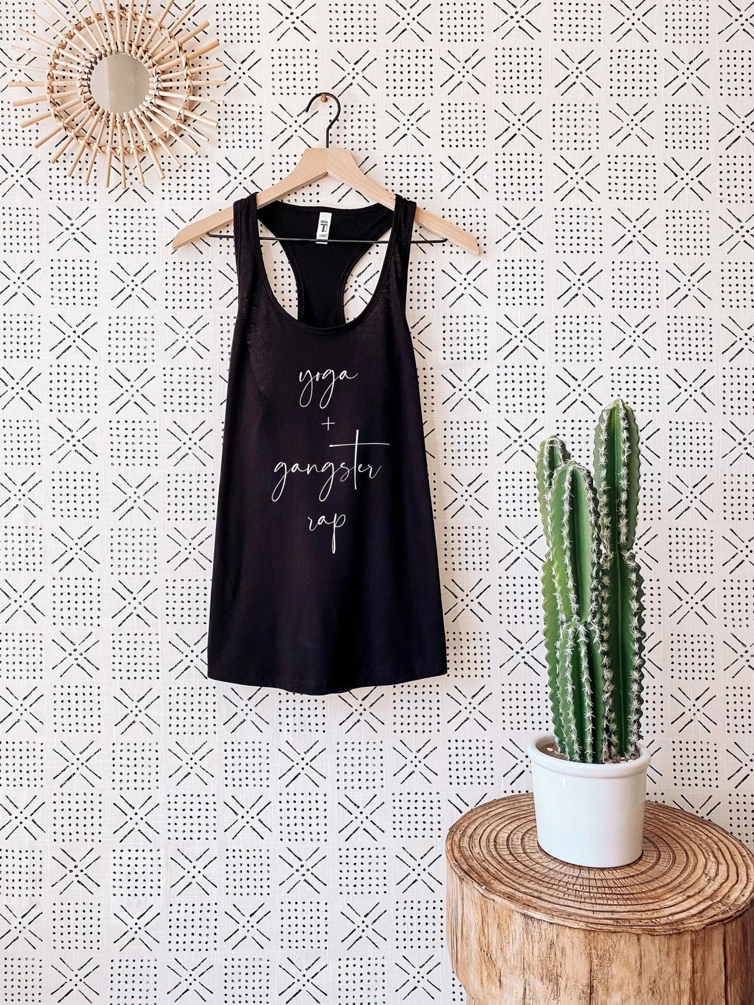 Yoga + Gangster Rap Tank Top – Funny Workout Shirt for Women - Zazations