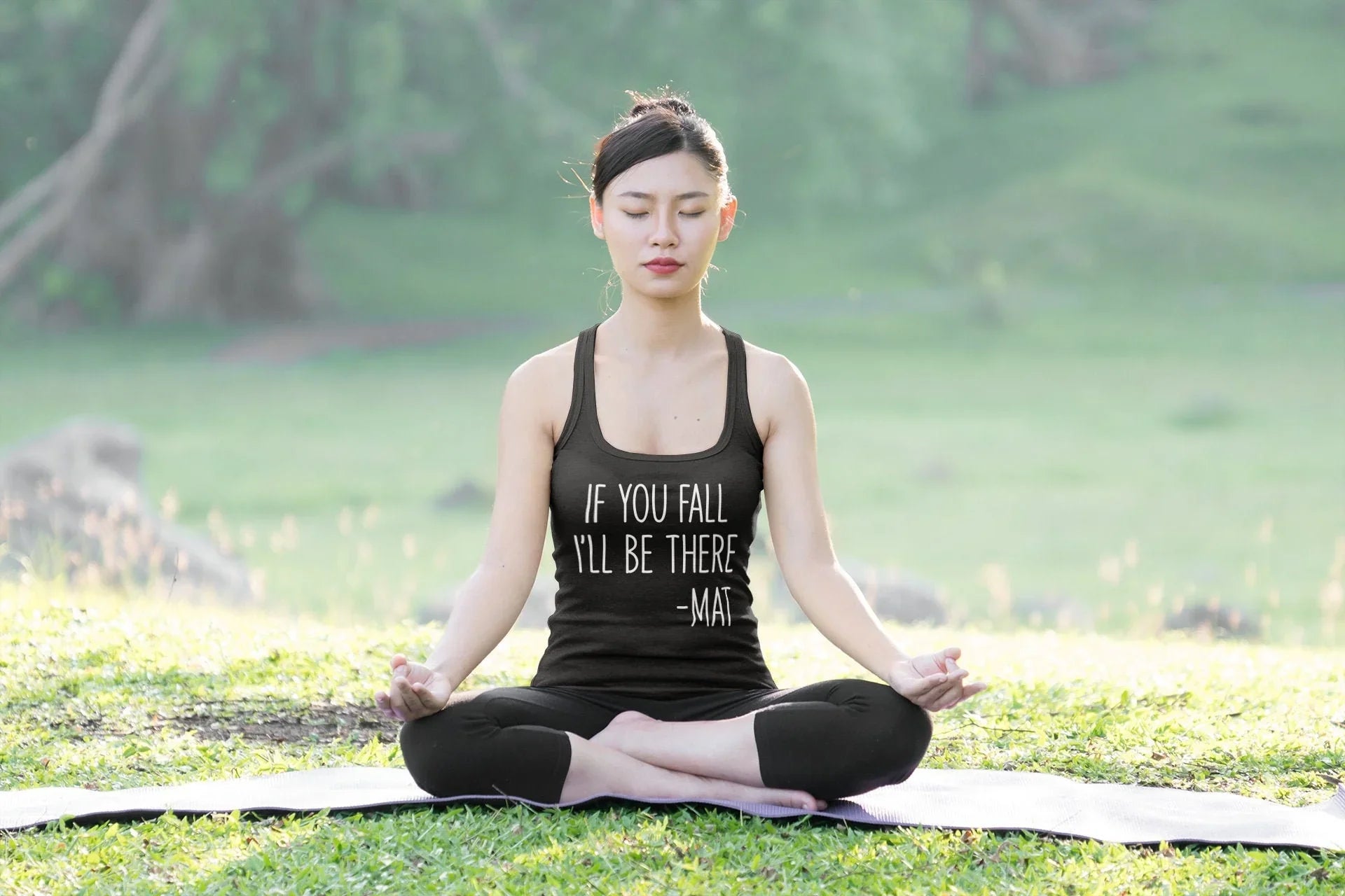 If You Fall I’ll Be There Yoga Tank – Funny Workout Top for Women - Zazations
