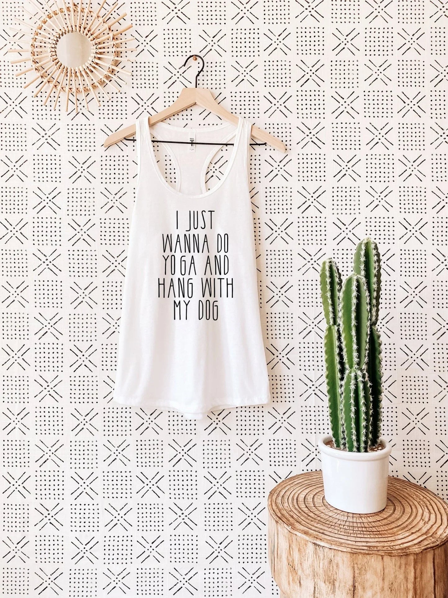 I Just Wanna Do Yoga and Hang With My Dog – Funny Dog Lover Yoga Tank - Zazations