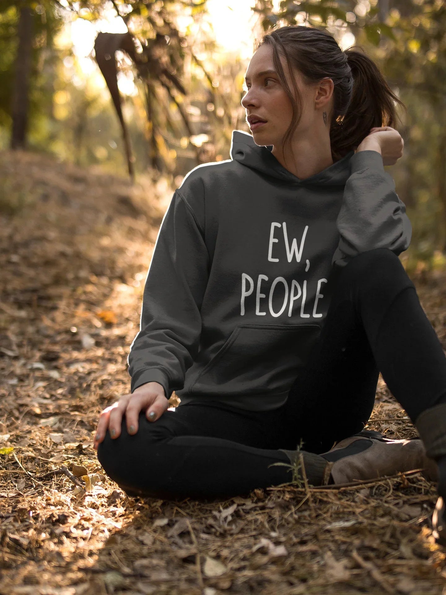 Ew People Hoodie – Funny Unisex Hoodie for Introverts & Anti-Social Vibes - Zazations
