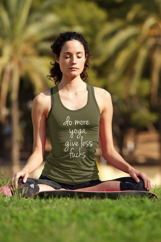 Do More Yoga Give Less F*cks Tank Top – Funny Next Level 1533 Yoga Shirt - Zazations