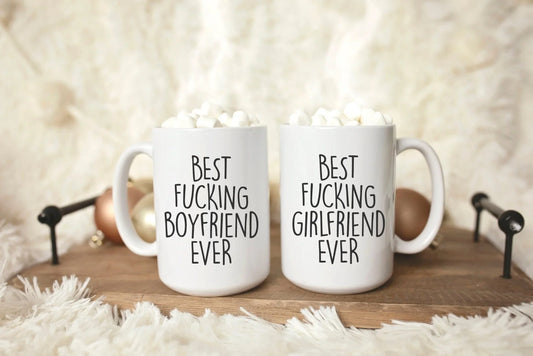 Best Fucking Girlfriend & Boyfriend Ever Mug Set – Funny Couple Coffee Cups - Zazations