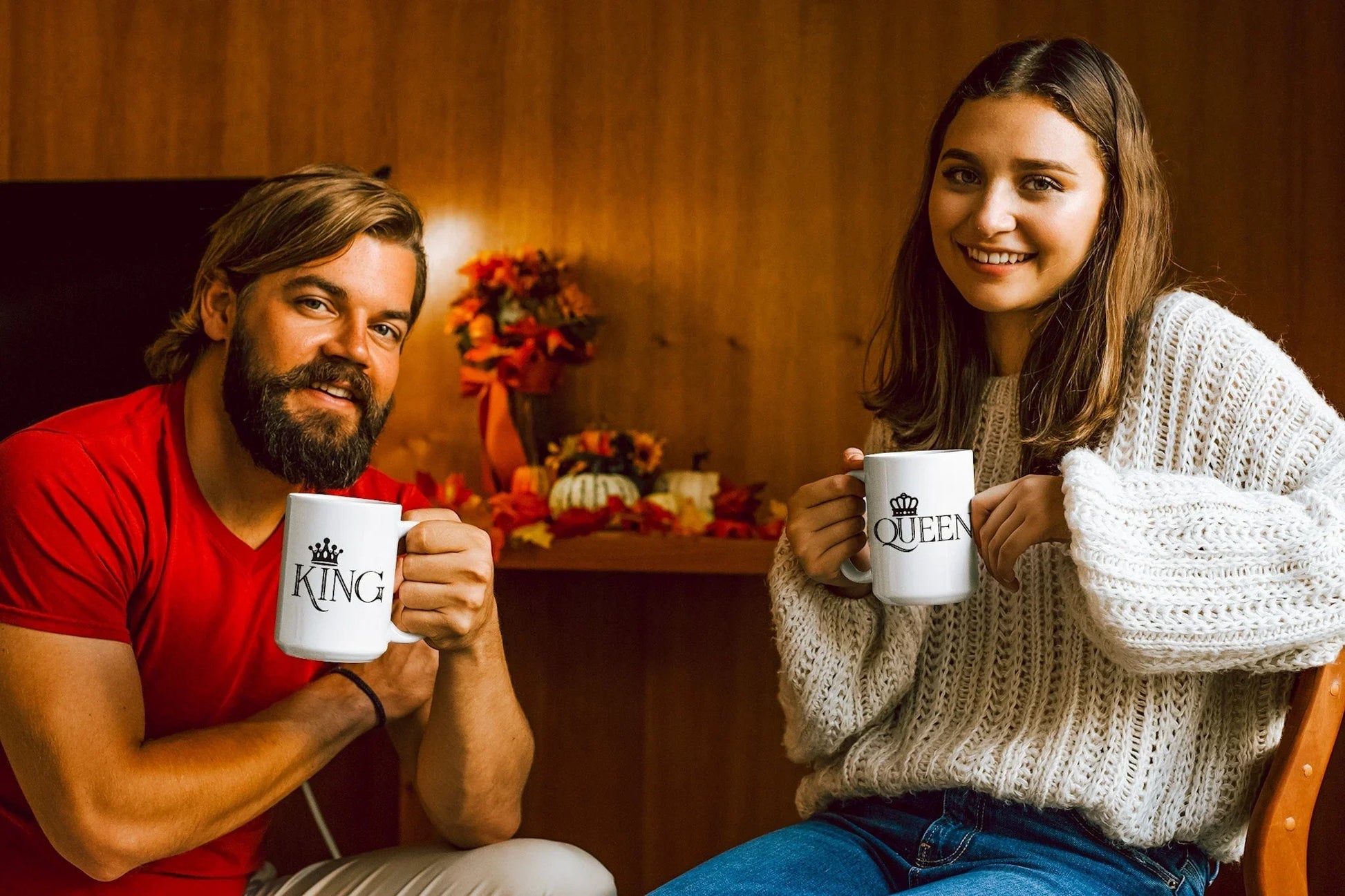King and Queen Crown Mug for Couples – Funny Royal Gift for Him or Her - Zazations