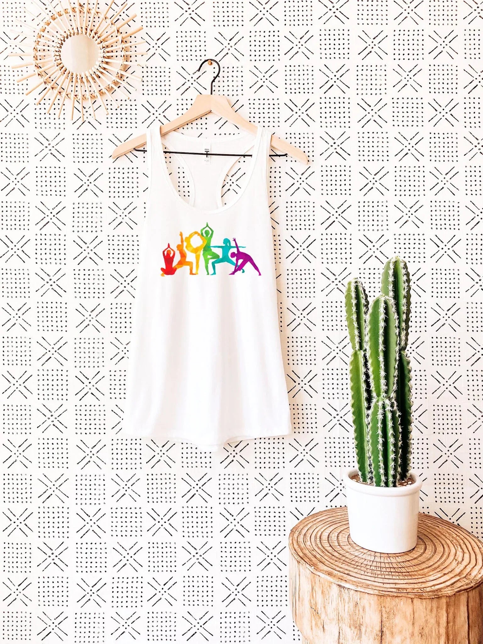 Yoga Poses Tank Top – Colorful Silhouette Yoga Girl Next Level - Zazations