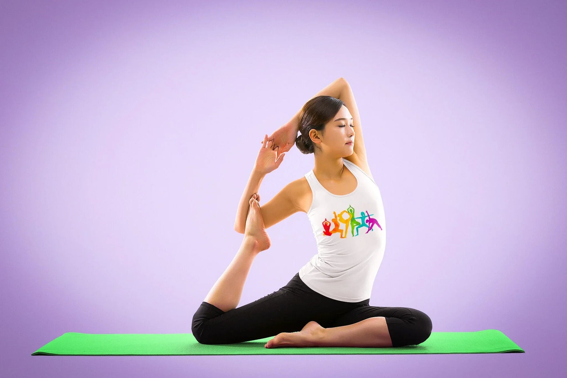 Yoga Poses Tank Top – Colorful Silhouette Yoga Girl Next Level - Zazations