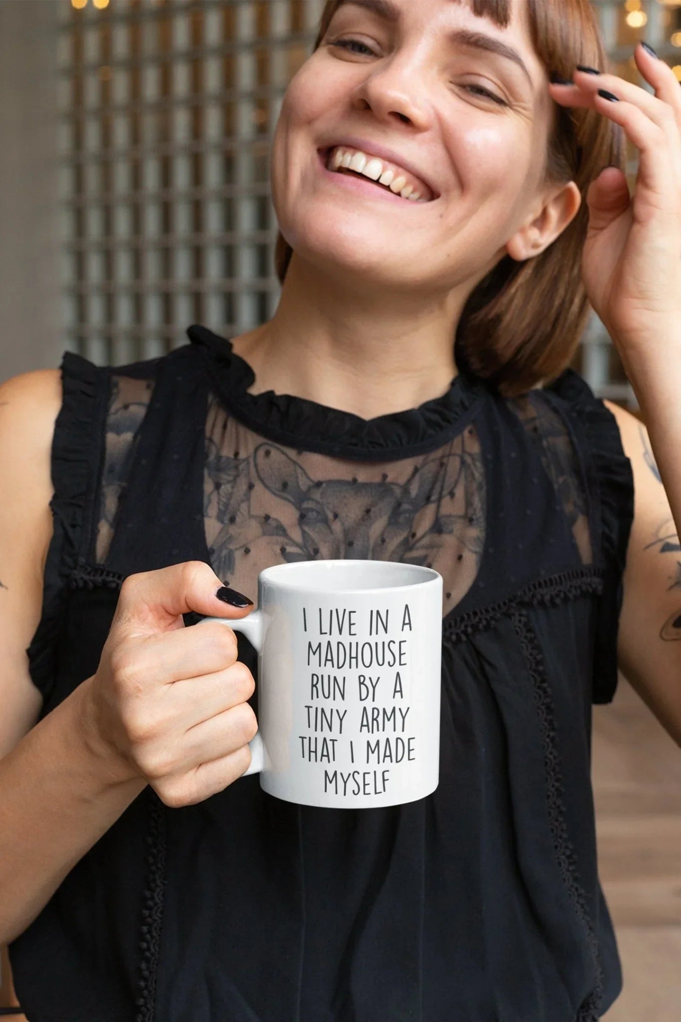 I Live in a Madhouse Mug – Funny Mom Gift | Strong Coffee Mug for Parents - Zazations