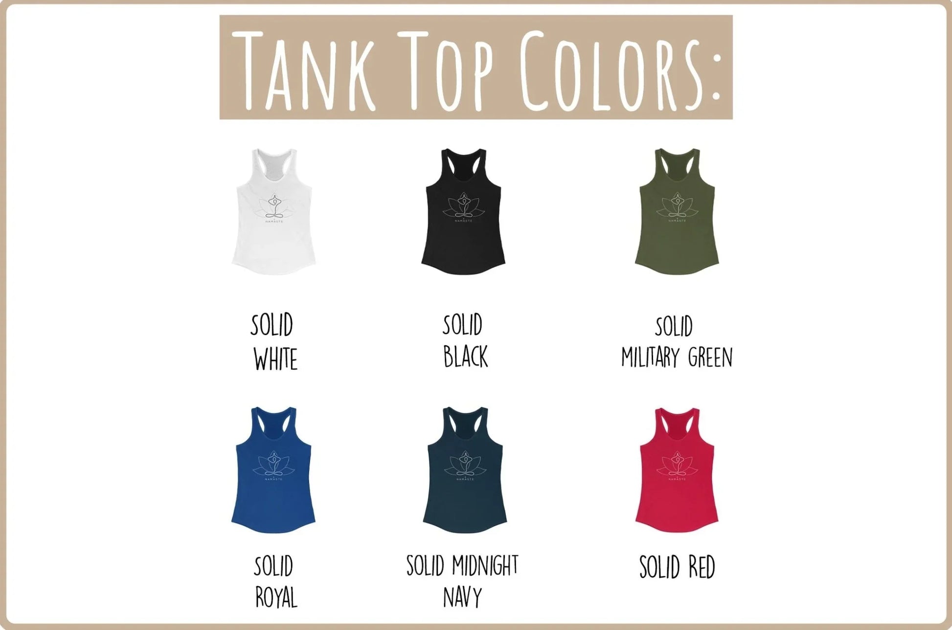 Namaste Lotus Tank Top – Next Level 1533 Women’s Slim Fit Yoga Shirt - Zazations