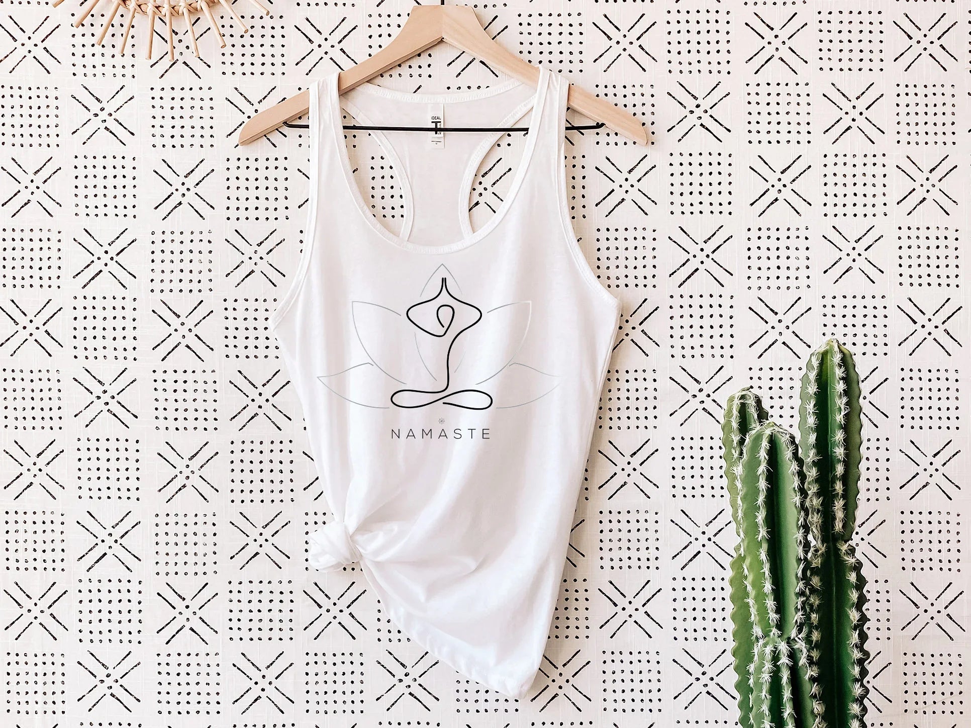 Namaste Lotus Tank Top – Next Level 1533 Women’s Slim Fit Yoga Shirt - Zazations