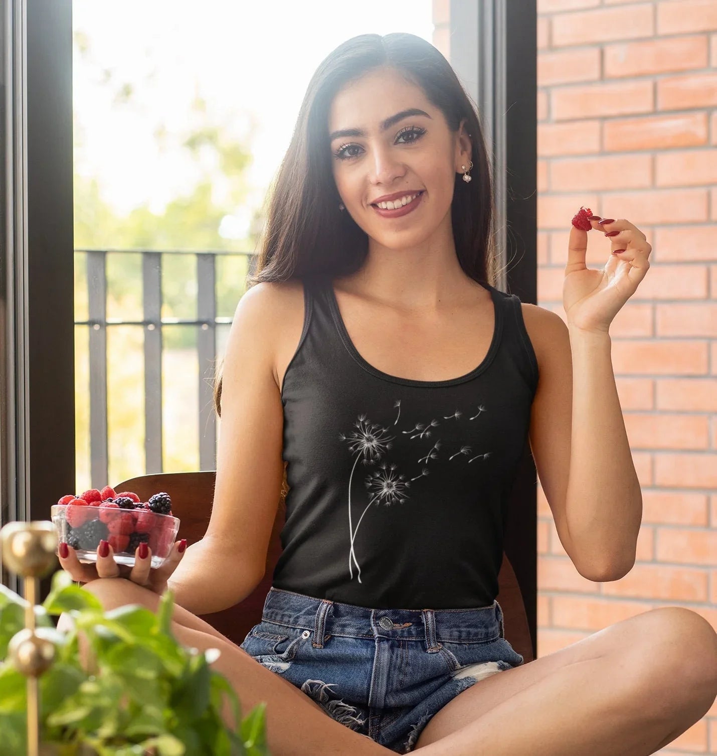 Just Breathe Dandelion Tank Top - Yoga & Meditation Shirt - Zazations