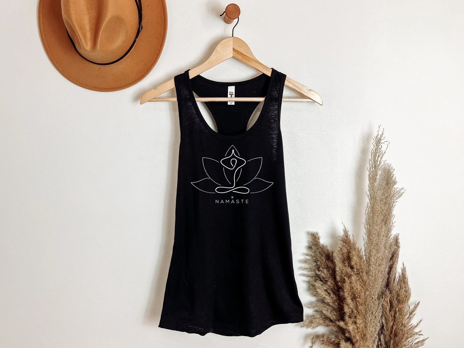 Namaste Lotus Tank Top – Next Level 1533 Women’s Slim Fit Yoga Shirt - Zazations