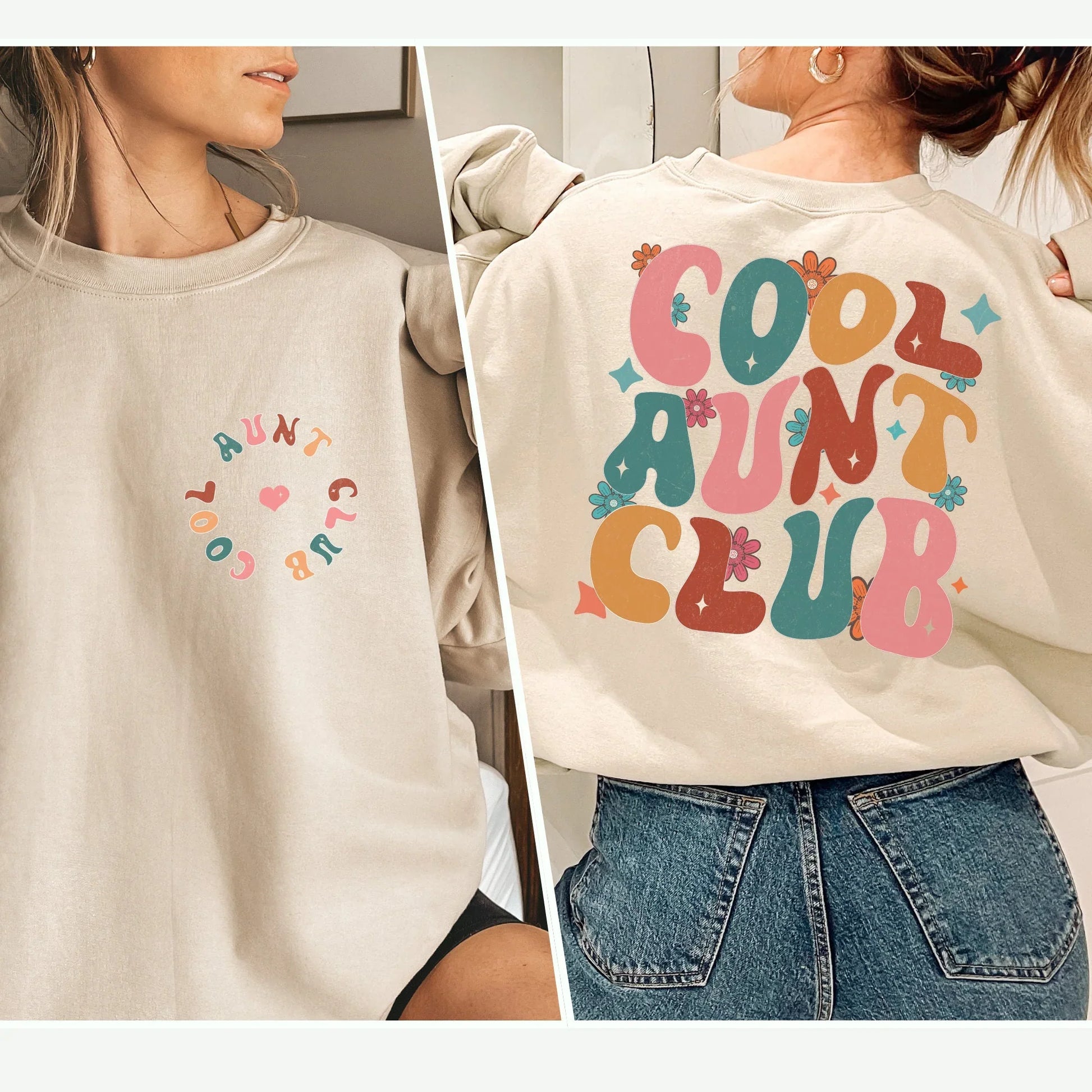 Cool Aunt Club Sweatshirt & Hoodie – Funny Retro Auntie Gift - Zazations