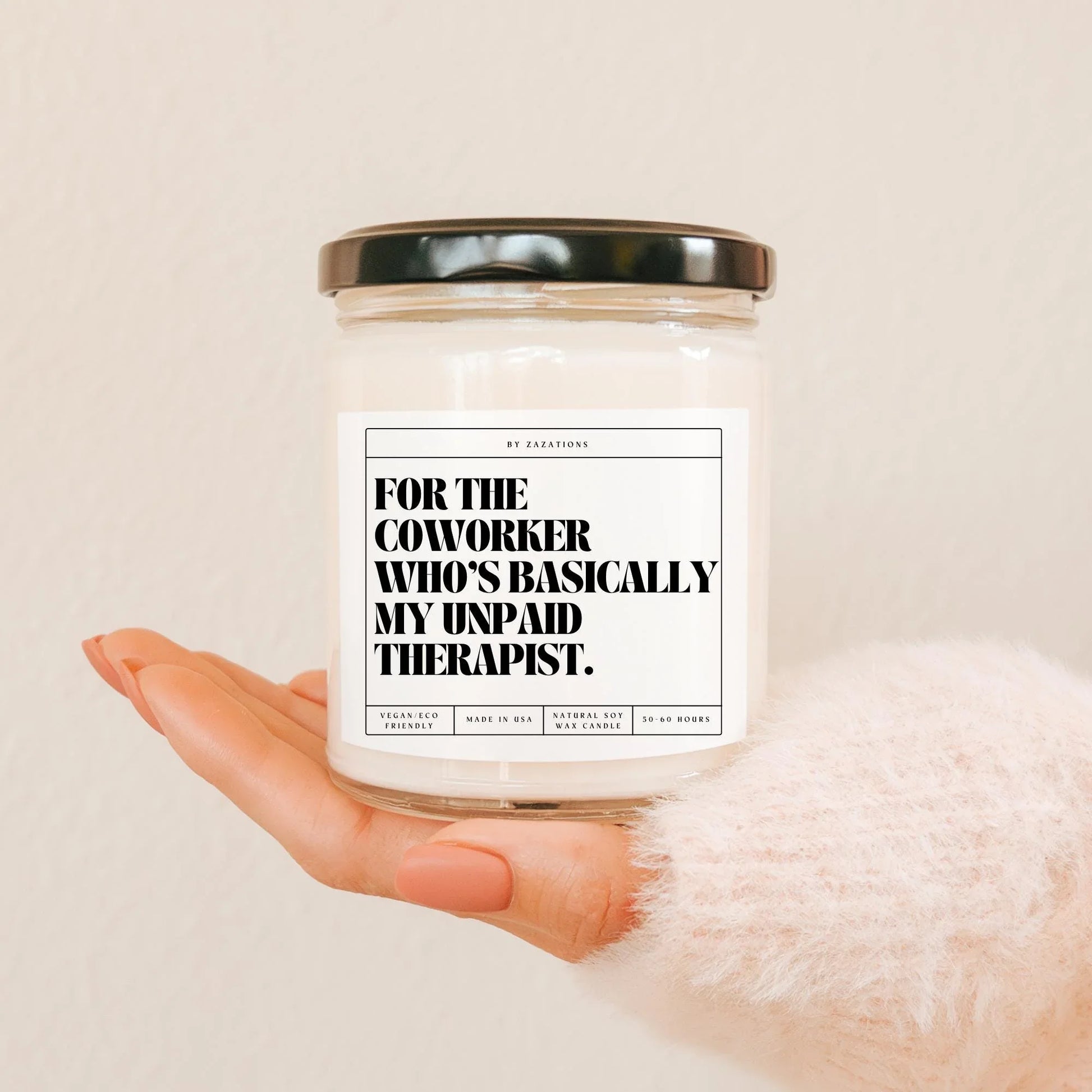 Unpaid Therapist Candle – Funny Soy Candle Gift for Coworkers - Zazations
