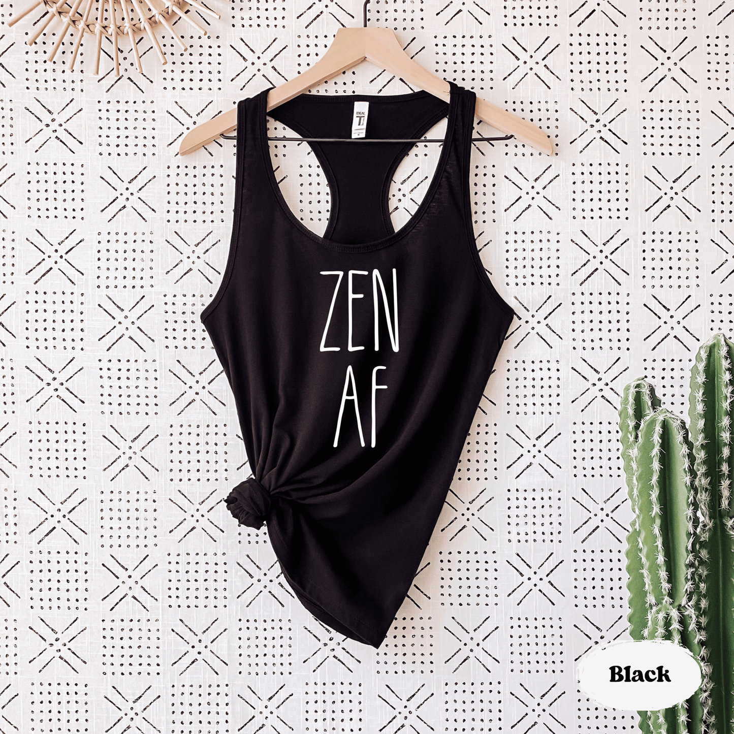 Zen AF Tank Top – Funny Yoga Workout Shirt for Mindful Moms - Zazations