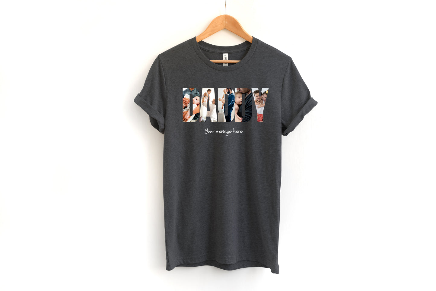 DADDY Photo Shirt – Custom Father's Day Shirt with Kid Photos & Names