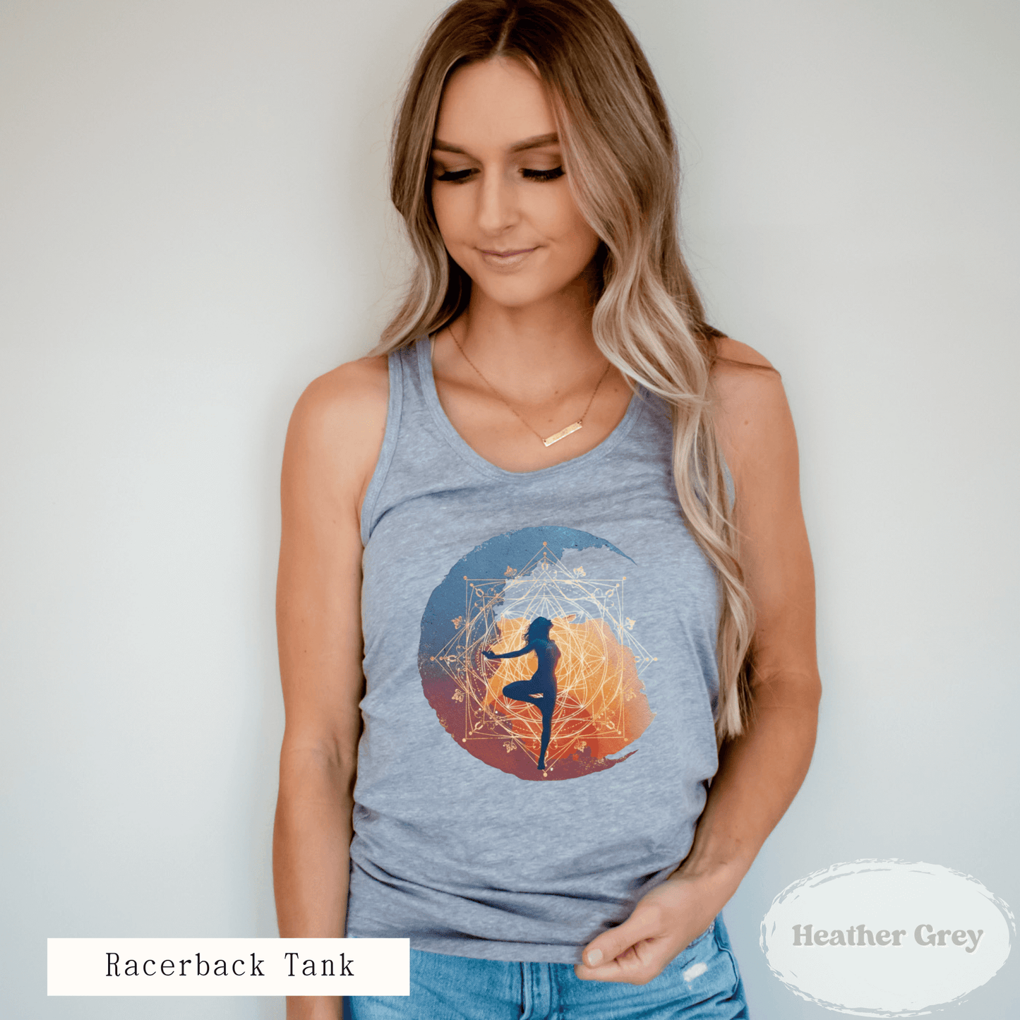 Boho Moon Yoga Tank Top – Sacred Geometry Design
