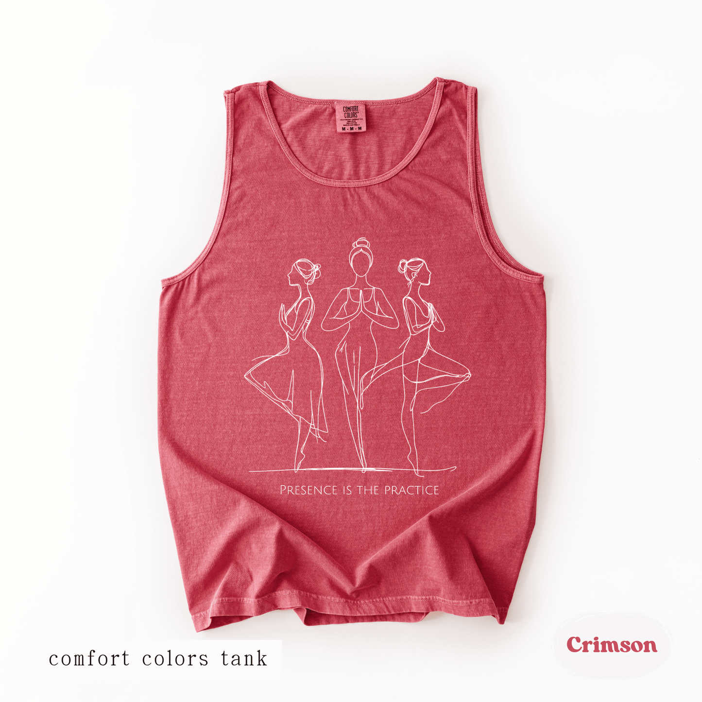 Presence Is the Practice Yoga Tank Top – Mindful Minimalist Line Art Design