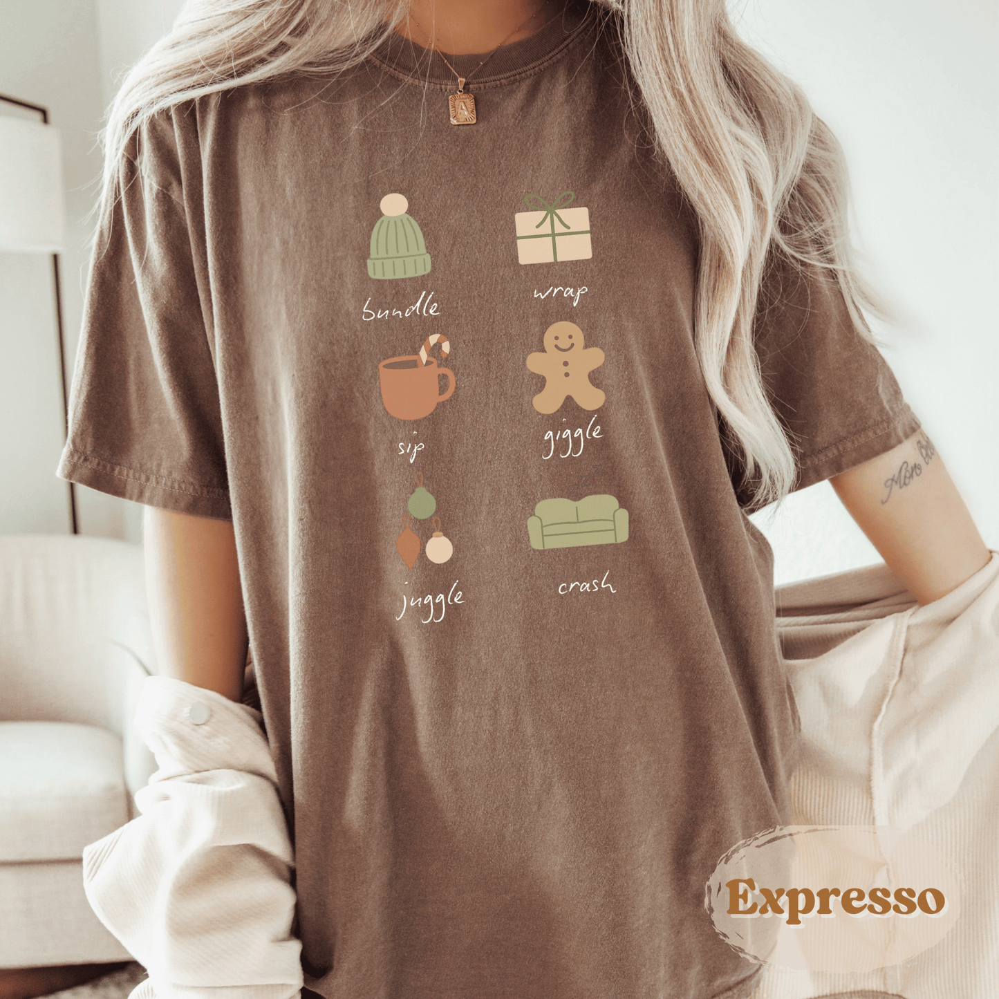 Christmas Holiday Graphic Tee – Comfort Colors Shirt for Women