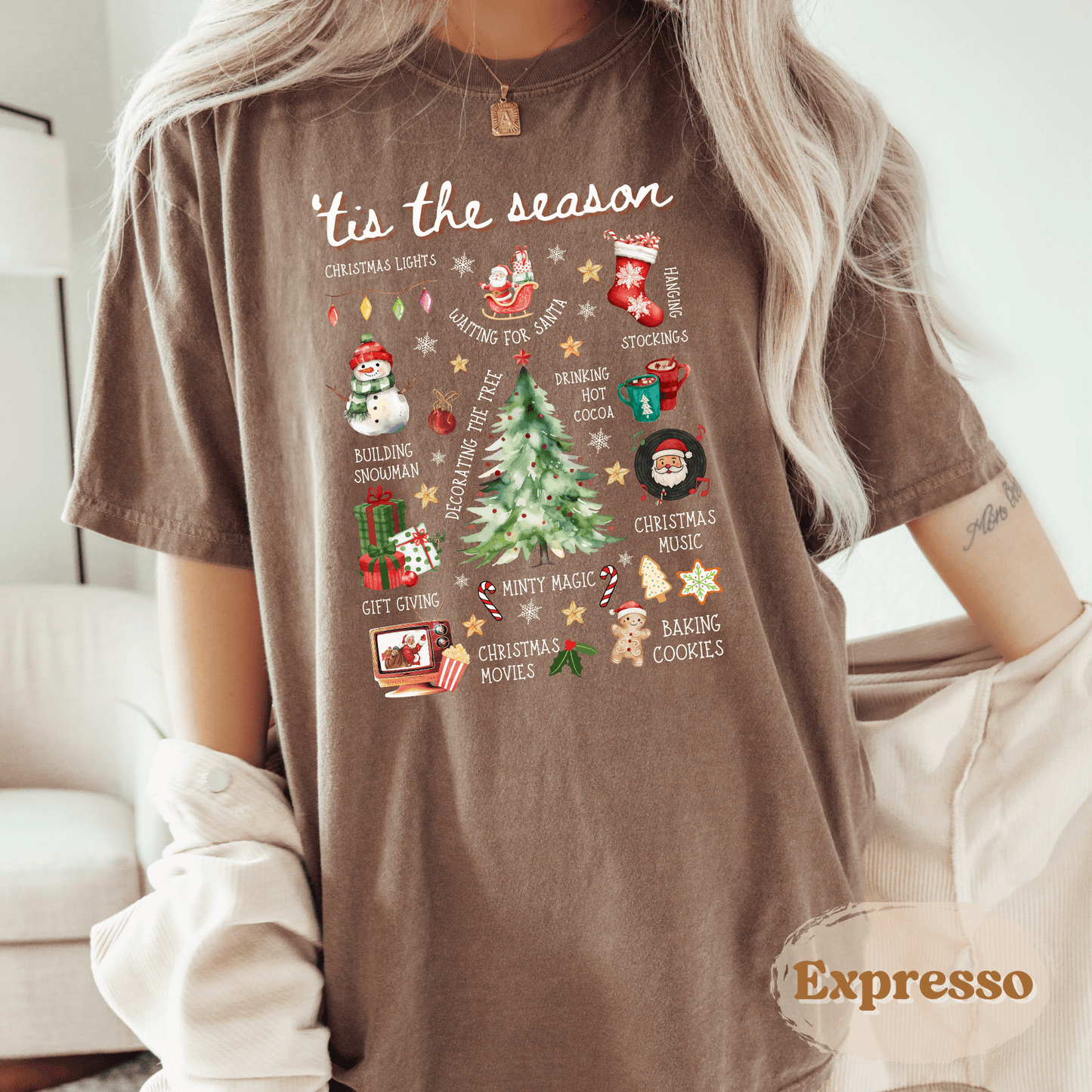 Tis the Season Holiday Activities Shirt – Comfort Colors Christmas Tee