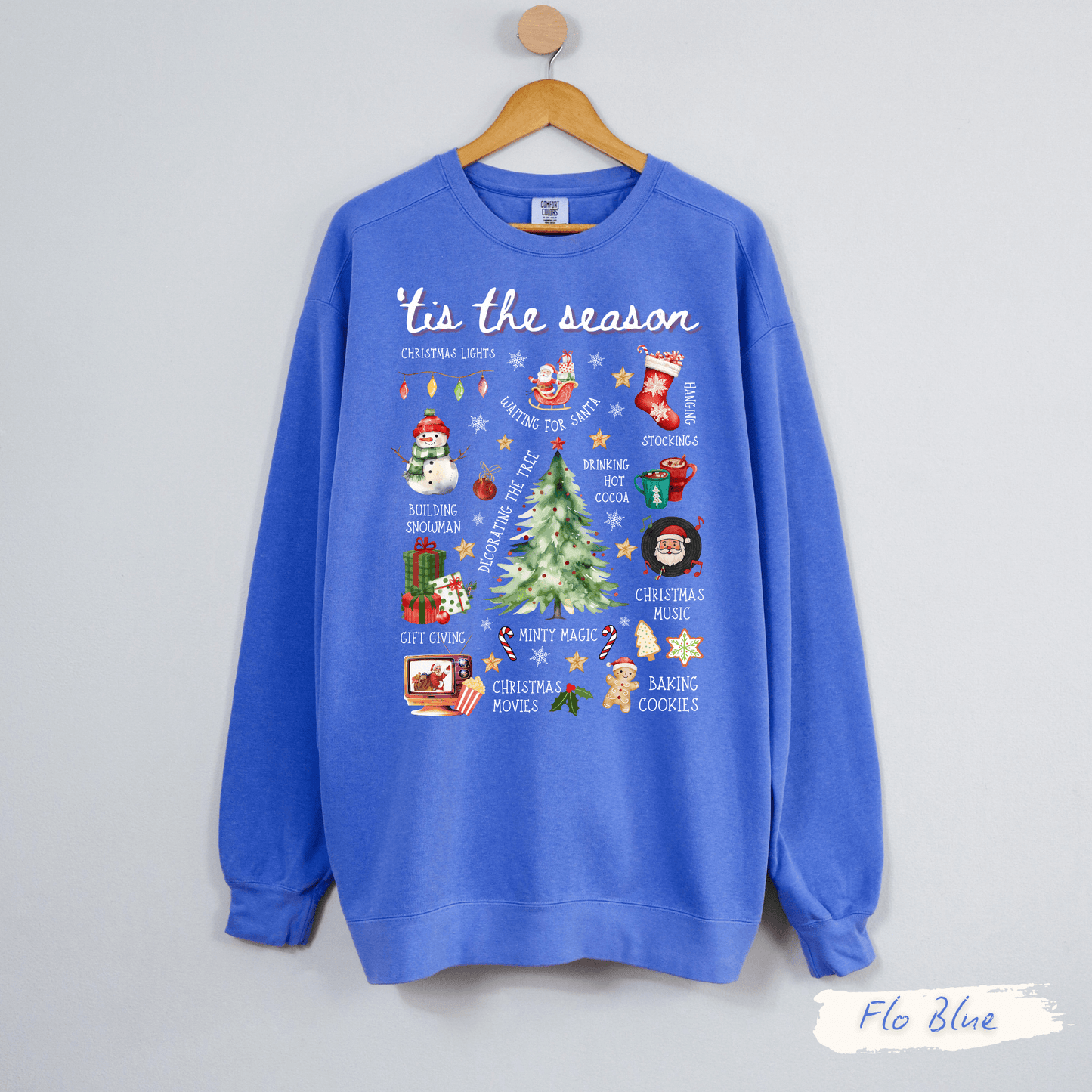 Tis The Season Christmas Comfort Colors Sweatshirt – Holiday Graphic Crewneck