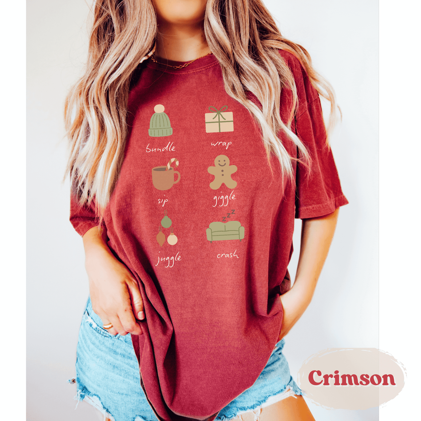 Christmas Holiday Graphic Tee – Comfort Colors Shirt for Women